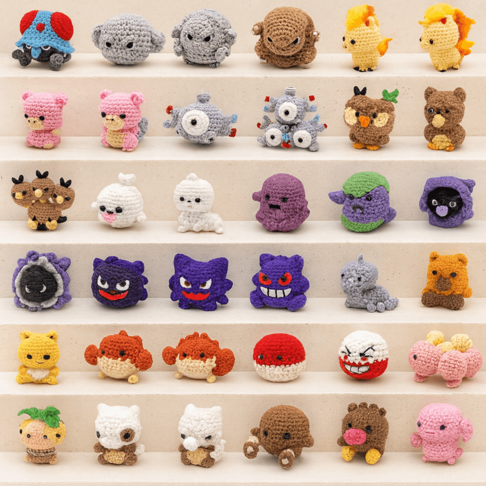 62 In 1 Mini Pokemon Crochet PDF Pikachu Charmander Squirtle Bulbasaur More Instant Digital Dow 3