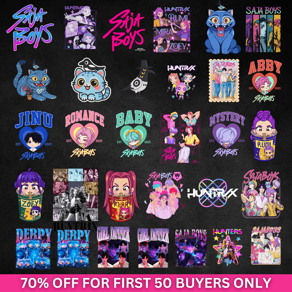 80 Saja Boys Boy Band PNG Bundle Girl Dinner Png Kpop Demon Inspired Movie SVG Demon Hunters Png Kp 0