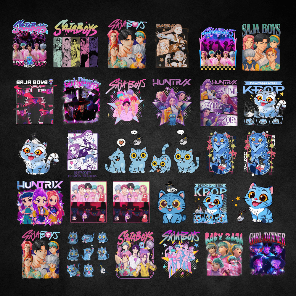 80 Saja Boys Boy Band PNG Bundle Girl Dinner Png Kpop Demon Inspired Movie SVG Demon Hunters Png Kp 1