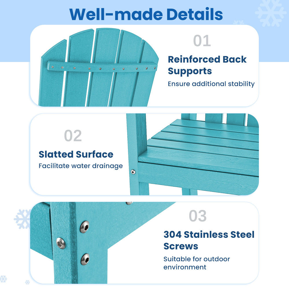 Set of 2 Counter Height Outdoor HDPE Bar Stools with Armrests & Footrest, All-Weather & Durable