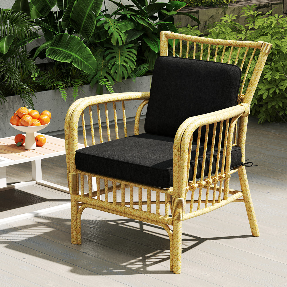 Set of 4 Outdoor Patio Cushion Set with Removable Covers, Waterproof & Fade-Resistant