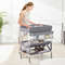 Portable Baby Changing Table with Wheels & Large Storage Rack, Adjustable Height