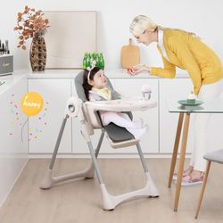 convertible baby high chair with adjustable height, footrest & 3-in-1 design