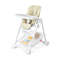 Foldable Baby High Chair with Wheels, Removable Trays & Storage Basket, Adjustable & Portable