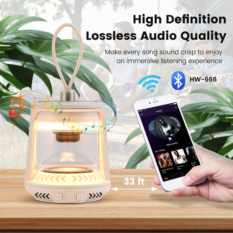 Portable Outdoor Waterproof Camping Lantern Speaker With 3 LED Light Colors 2