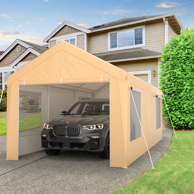 Feet Portable HeavyDuty Carport With Removable Sidewalls Weatherproof Steel Frame Canopy Shelter 0