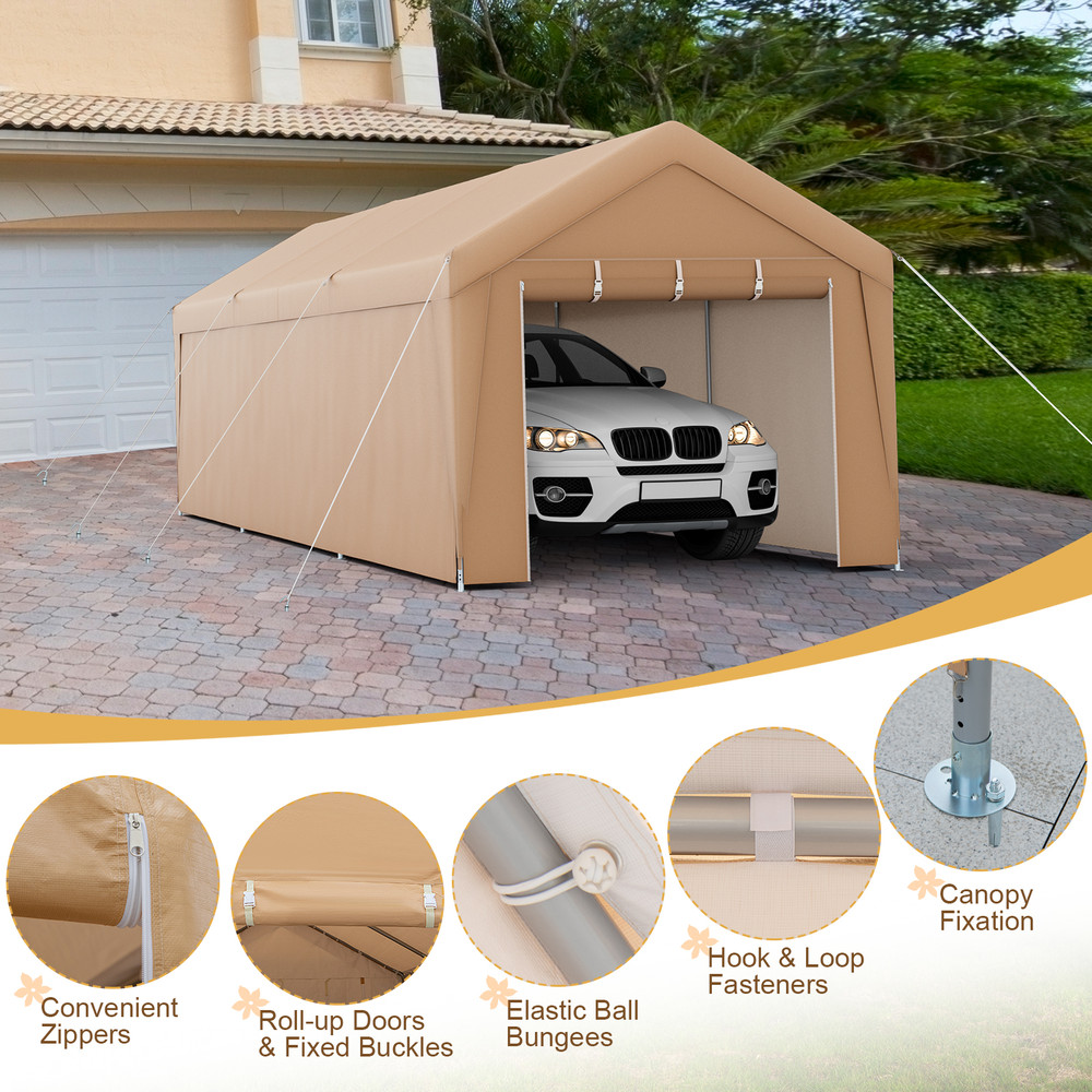 Patio HeavyDuty AllWeather Tent Carport With Galvanized Steel Frame Shelter 1