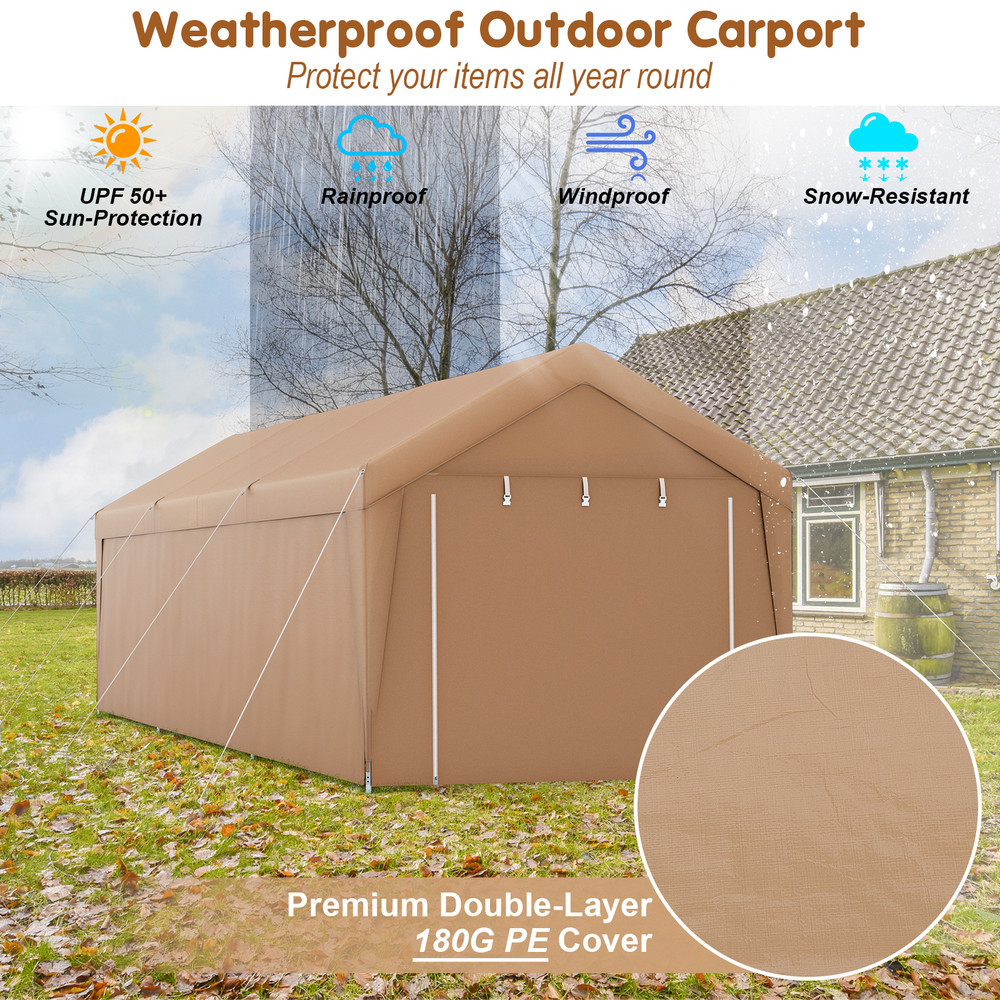 Patio HeavyDuty AllWeather Tent Carport With Galvanized Steel Frame Shelter 2