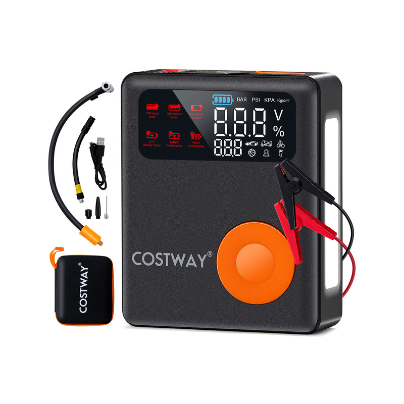 2000A 12V Jump Starter with Air Compressor, 150PSI Digital Tire Inflator for Cars & Trucks