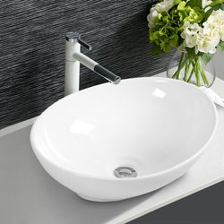 modern oval bathroom basin, premium ceramic vessel sink for elegant decor
