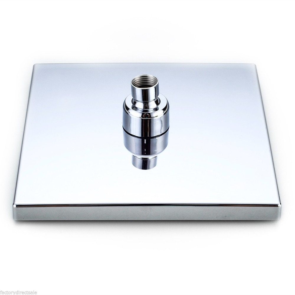 8 Inch LED Rainfall Shower Head with Arm Control Valve & Handspray, Temperature-Sensing Faucet Set