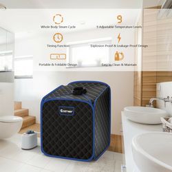 2l portable folding steam sauna spa tent 9 temp adjustable with chair & detox kit