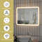 LED Wall-Mounted Bathroom Mirror with Touch Rounded Arc Corner Design for Elegant Lighting