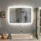 LED Wall-Mounted Bathroom Mirror with Touch Rounded Arc Corner Design for Elegant Lighting