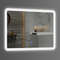 LED Wall-Mounted Bathroom Mirror with Touch Rounded Arc Corner Design for Elegant Lighting