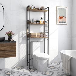 3 tier over the toilet storage rack with hooks space-saving bathroom organizer