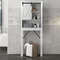 3 Tier Wooden Bathroom Cabinet with Sliding Barn Door & Adjustable Shelves