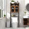 Over the Toilet Storage Cabinet Heavy-Duty Metal Frame, 2 Door Freestanding Bathroom Organizer