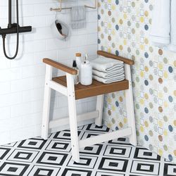 heavy duty shower bench with arms non slip bath stool for inside shower shaving legs