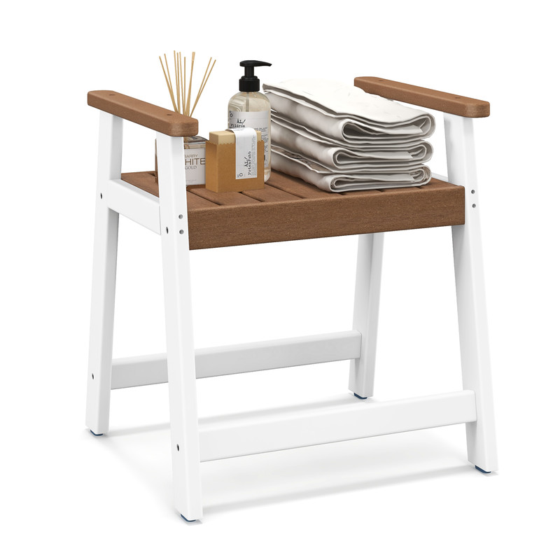 Heavy Duty Shower Bench with Arms Non Slip Bath Stool for Inside Shower Shaving Legs