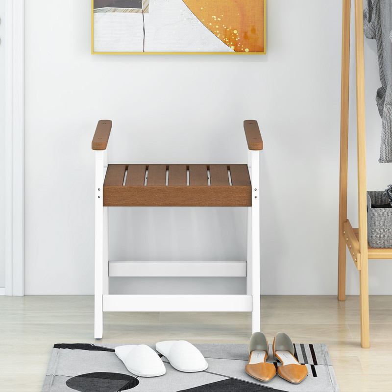 Heavy Duty Shower Bench with Arms Non Slip Bath Stool for Inside Shower Shaving Legs