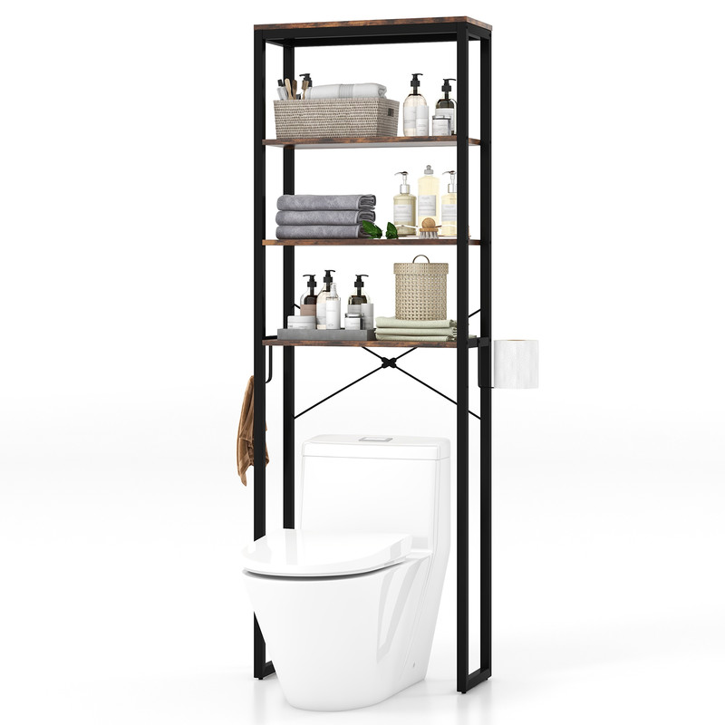 Over the Toilet Storage Rack 4-Tier Space-Saving Bathroom Organizer for Small Apartments
