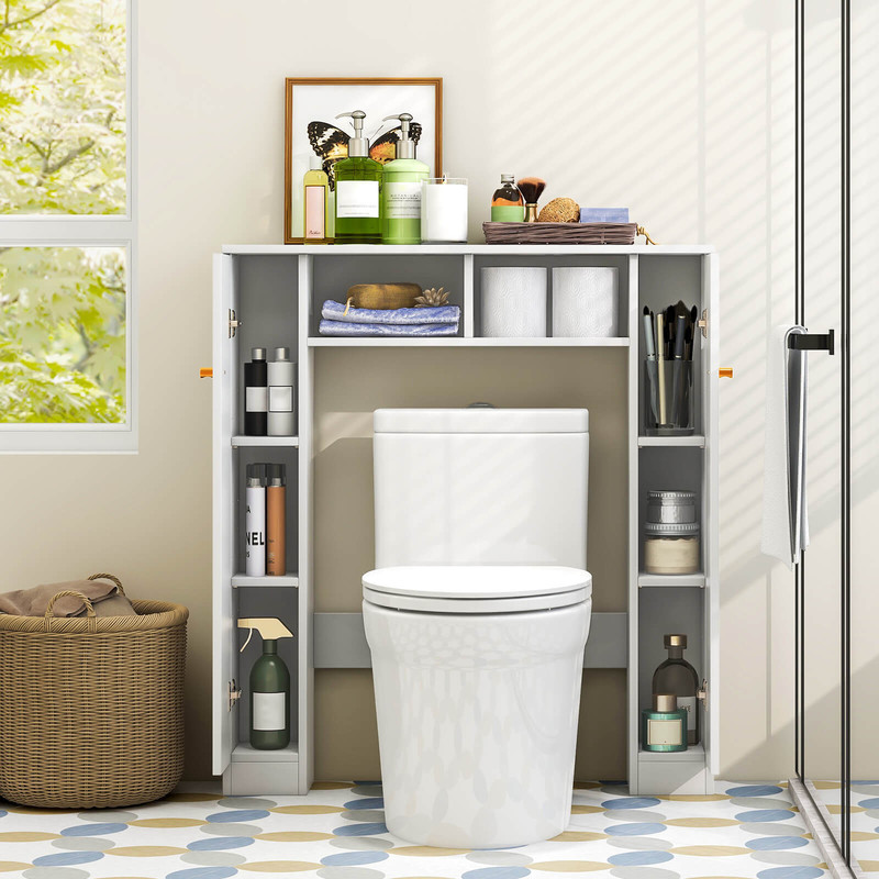Over the Toilet Storage Cabinet Space-Saving Bathroom Organization with Adjustable Shelves