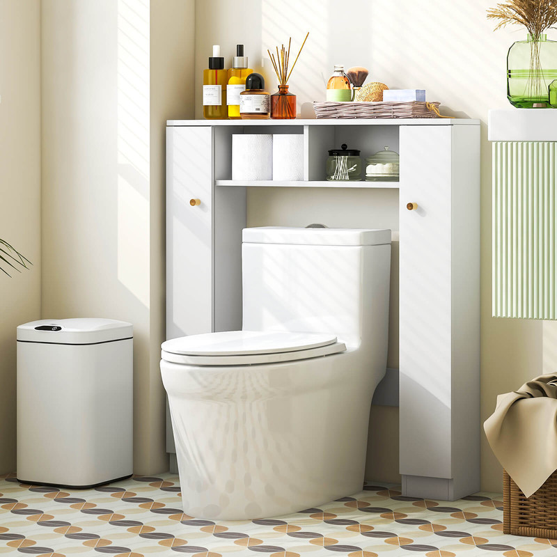 Over the Toilet Storage Cabinet Space-Saving Bathroom Organization with Adjustable Shelves