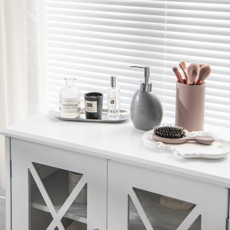 Modern Free-Standing Storage Cabinet Adjustable Shelves for Bathroom Organization & Home Storage