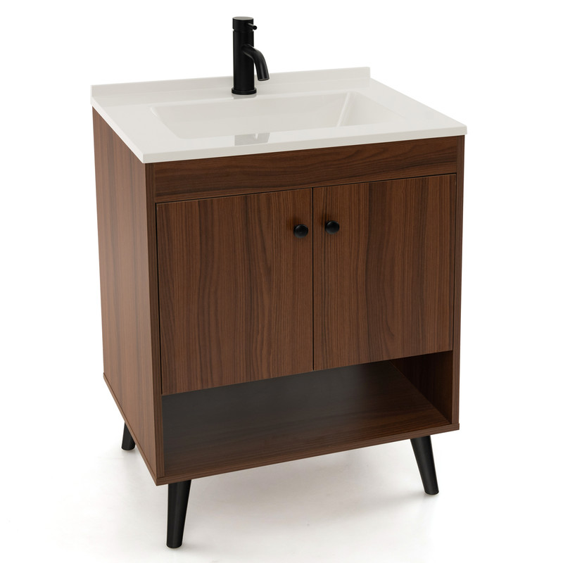 Bathroom Vanity with Sink & Storage Elegant Wooden Cabinet for Bathroom Upgrade