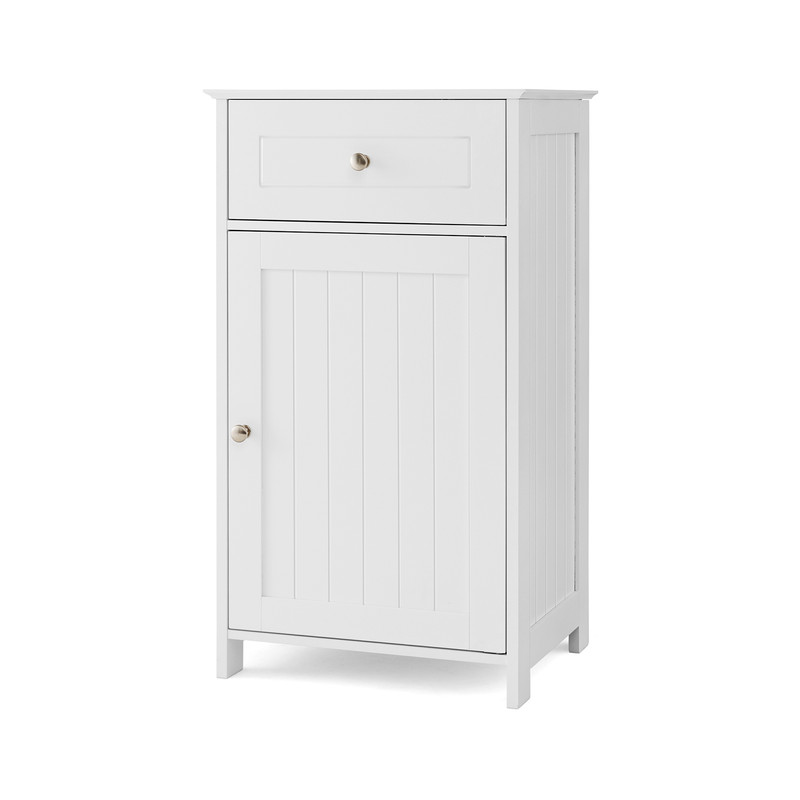 Single Door Bathroom Cabinet with Drawer Adjustable Shelf Storage for Apartment Living & Bathroom Upgrade