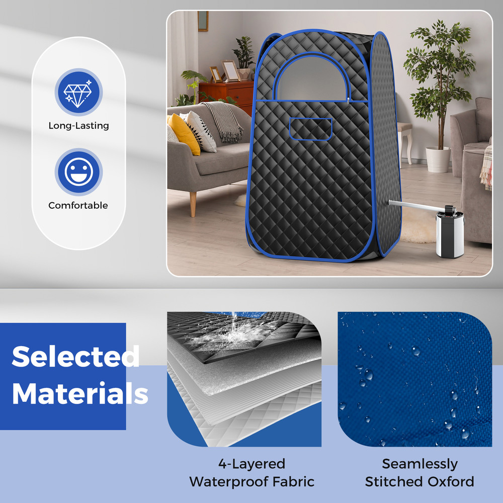 Full-Body Personal Sauna Tent with 1000W 3L Steam Generator, Portable Home Spa for Relaxation & Detox