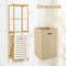 3-Tier Tilt-Out Laundry Hamper with Storage Shelves for Laundry Room, Natural & White
