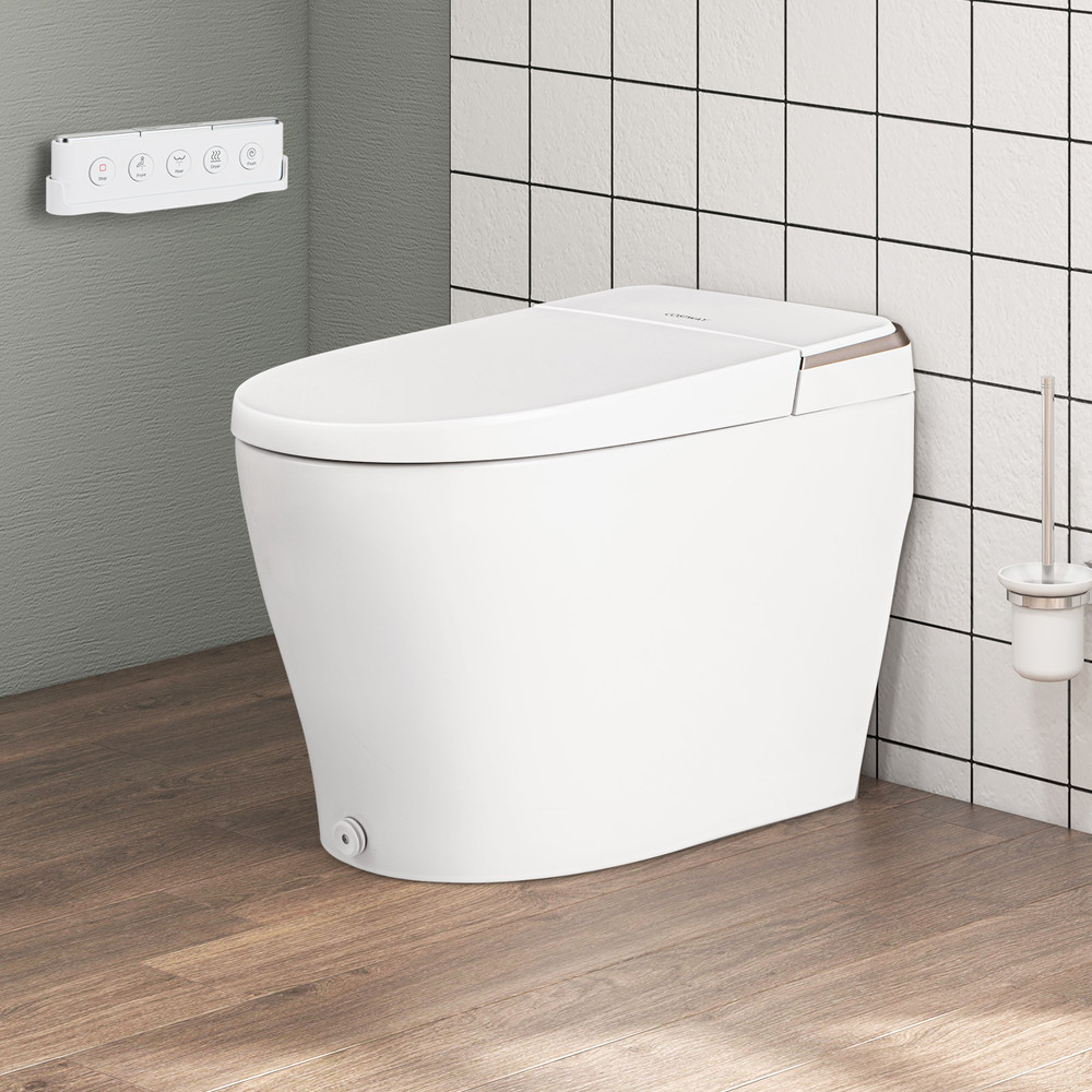 Smart Bidet Toilet, Adjustable Heated Seat, Auto Open Lid & Multi Functional Wash (Elongated Bowl)