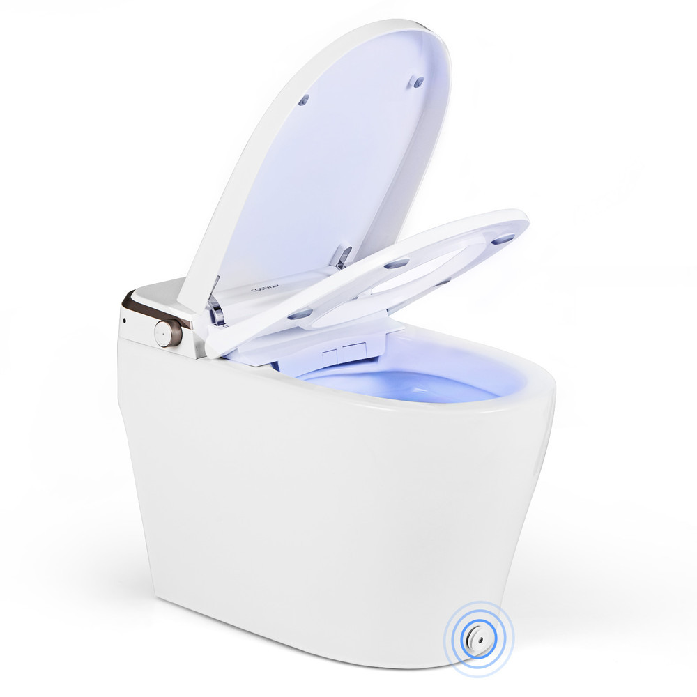 Smart Bidet Toilet, Adjustable Heated Seat, Auto Open Lid & Multi Functional Wash (Elongated Bowl)