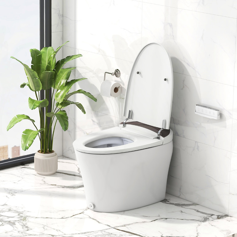 Elongated Smart Toilet with Bidet, 1.16 GPF, Adjustable Heated Seat & Warm Air Dryer