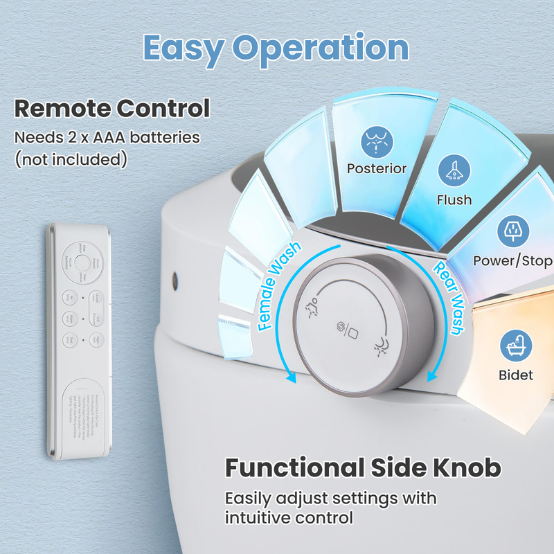 Elongated Smart Toilet with Bidet, 1.16 GPF, Adjustable Heated Seat & Warm Air Dryer