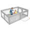 Extra Large Baby Playpen With 50 Ocean Balls Safety Play Yard With Zipper Doors Breathable Mesh 3