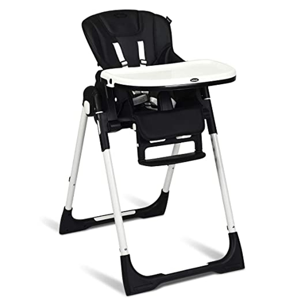 Foldable High Chair with Multiple Adjustable Backrests, Space-Saving & Safe for Babies