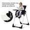 Foldable High Chair with Multiple Adjustable Backrests, Space-Saving & Safe for Babies