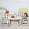 Kids Table and 2 Chairs Set with Storage Shelf, Durable & Safe Play Furniture