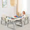 Kids Table and 2 Chairs Set with Storage Shelf, Durable & Safe Play Furniture