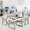 Kids Table and 2 Chairs Set with Storage Shelf, Durable & Safe Play Furniture