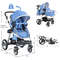 Folding Aluminum Baby Stroller & Jogger with Diaper Bag, Lightweight & Multi-Functional