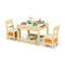 Kids Table and Chairs Set with Storage Boxes, Blackboard & Whiteboard Drawing Table for Toddlers