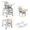 3-in-1 Baby High Chair with Lockable Universal Wheels, Convertible Toddler Dining & Rocking Chair