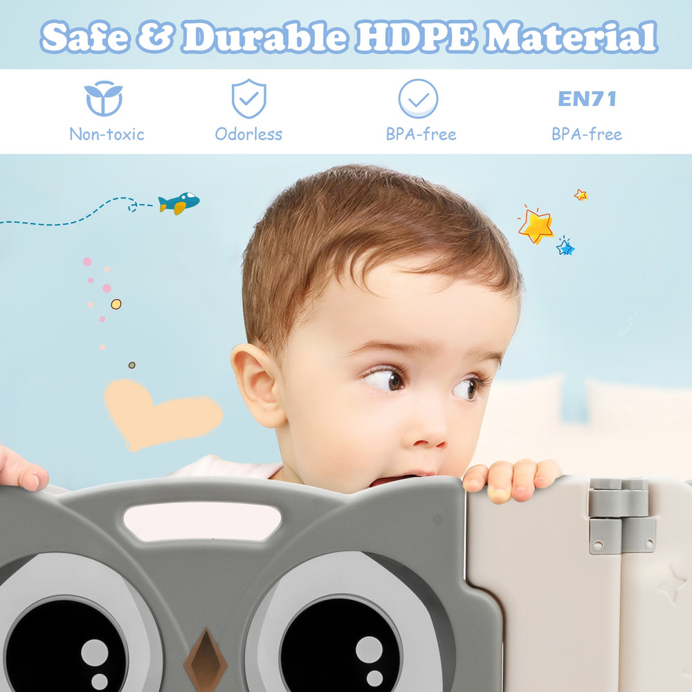 16-Panel Baby Activity Center Play Yard with Lock Door, Safe & Adjustable Playpen