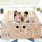 14-Panel Baby Playpen with Lock Door, Foldable Play Yard & Kids Activity Center