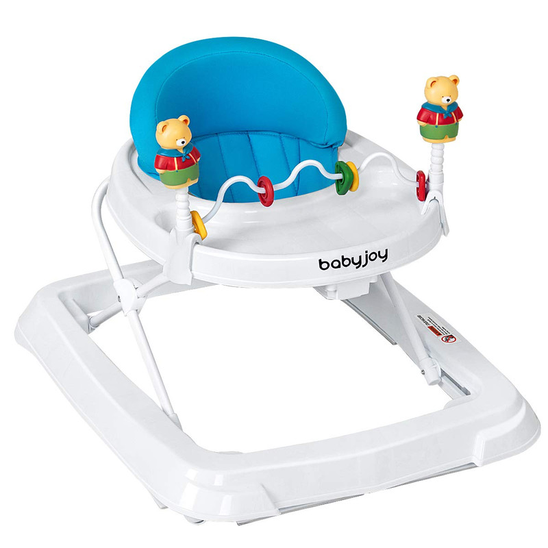 Adjustable Height Portable Baby Walker, Removable, Folding & Lightweight for Safe Play