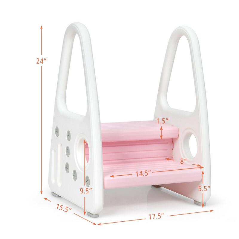 Kids Step Stool with Armrest Learning Helper for Kitchen, Toilet & Potty Training